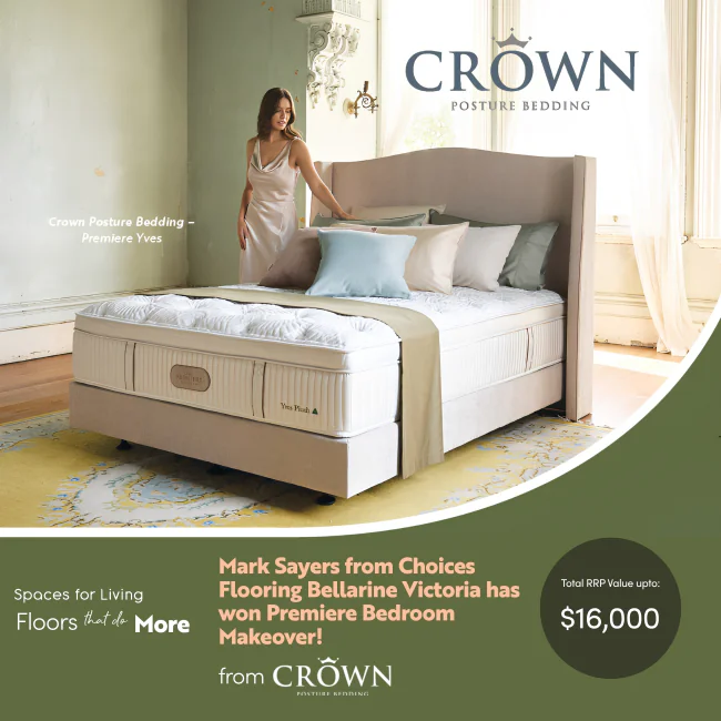 Winner of Bedroom Makeover by Crown Posture Bedding worth $16,000RRP